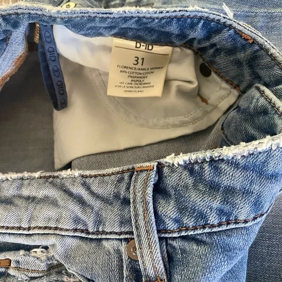 🔥 D-ID Florence Ankle Skinny Jeans – Distressed Light Wash size 31 - Picture 6 of 6